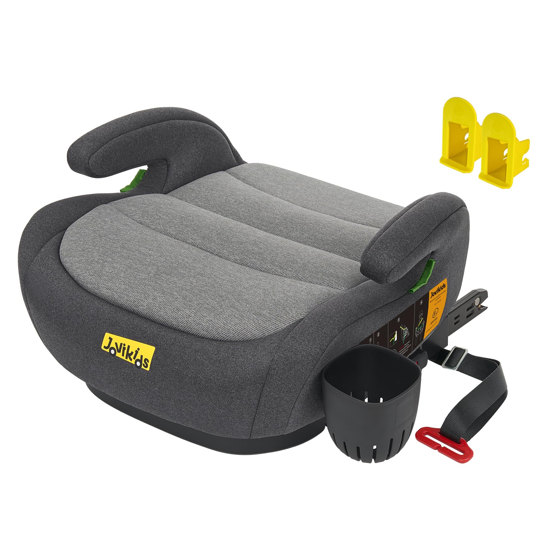 Jovikids Sitzerhöhung ISOFIX i - Size 125–150 cm, Waschbar, Schwarz
