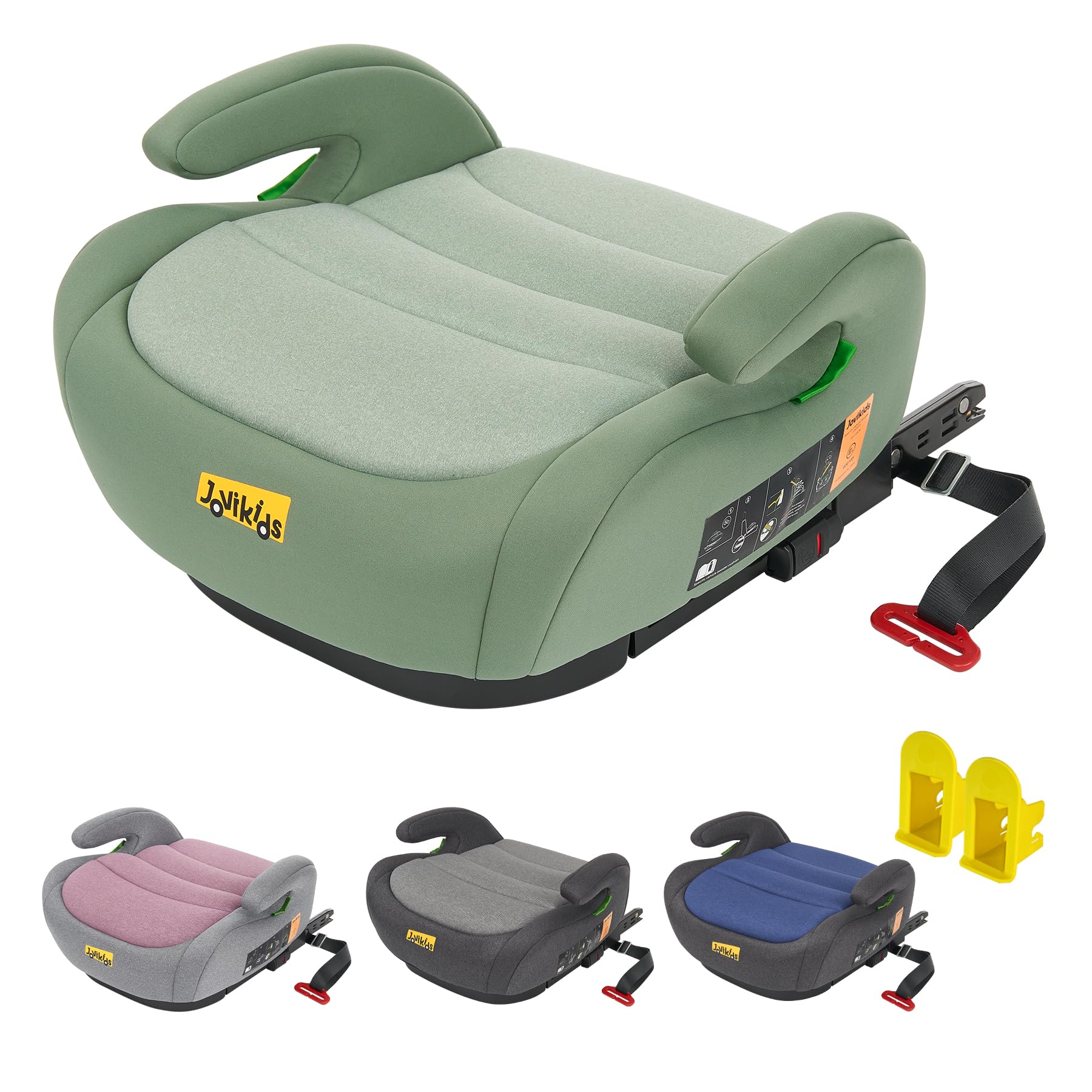 Jovikids Sitzerhöhung ISOFIX i - Size 125–150 cm, Waschbar, Schwarz