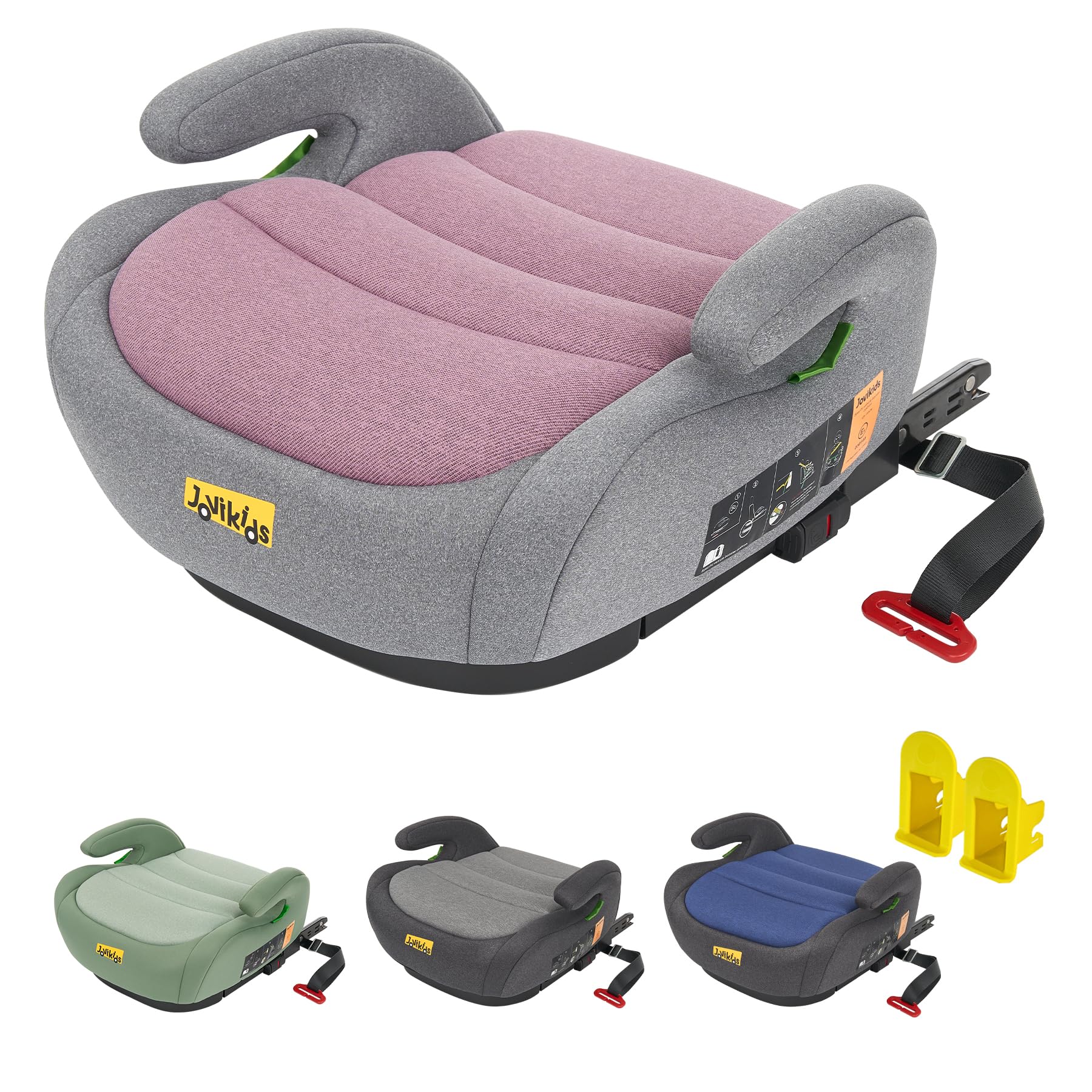 Jovikids Sitzerhöhung ISOFIX i - Size 125–150 cm, Waschbar, Schwarz
