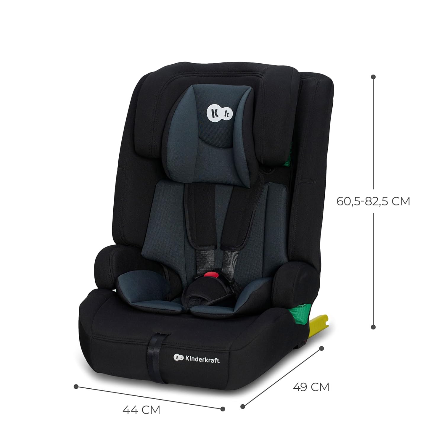 Kinderkraft SAFETY FIX 2 i - Size Kindersitz 76–150 cm, Schwarz