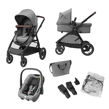Kinderwagen Maxi - Cosi Zelia S Trio 3 - in - 1 – mit Babyschale & Zubehör – Grau