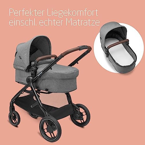 Kinderwagen Maxi - Cosi Zelia S Trio 3 - in - 1 – mit Babyschale & Zubehör – Grau