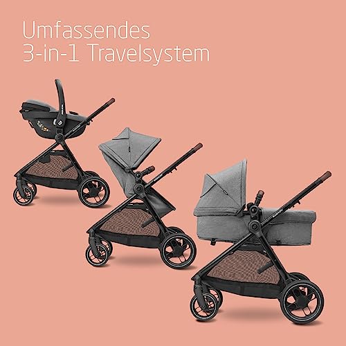 Kinderwagen Maxi - Cosi Zelia S Trio 3 - in - 1 – mit Babyschale & Zubehör – Grau