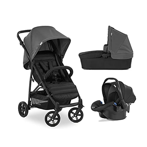 Kombi - Kinderwagen 3 - in - 1 Hauck Rapid 4 Trio – ab Geburt, faltbar, mit Babyschale & Wanne – Grau