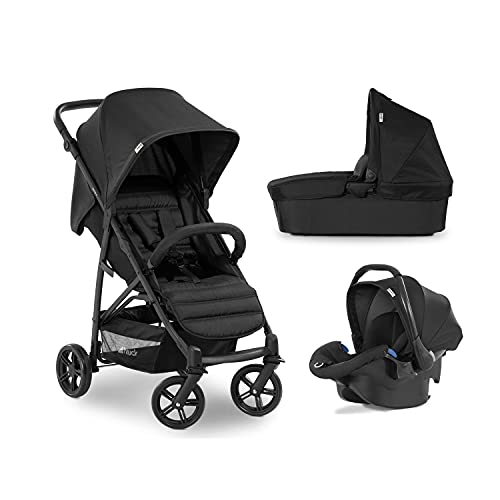 Kombi - Kinderwagen 3 - in - 1 Hauck Rapid 4 Trio – ab Geburt, faltbar, mit Babyschale & Wanne – Schwarz