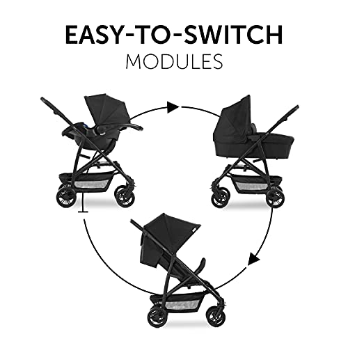Kombi - Kinderwagen 3 - in - 1 Hauck Rapid 4 Trio – ab Geburt, faltbar, mit Babyschale & Wanne – Schwarz