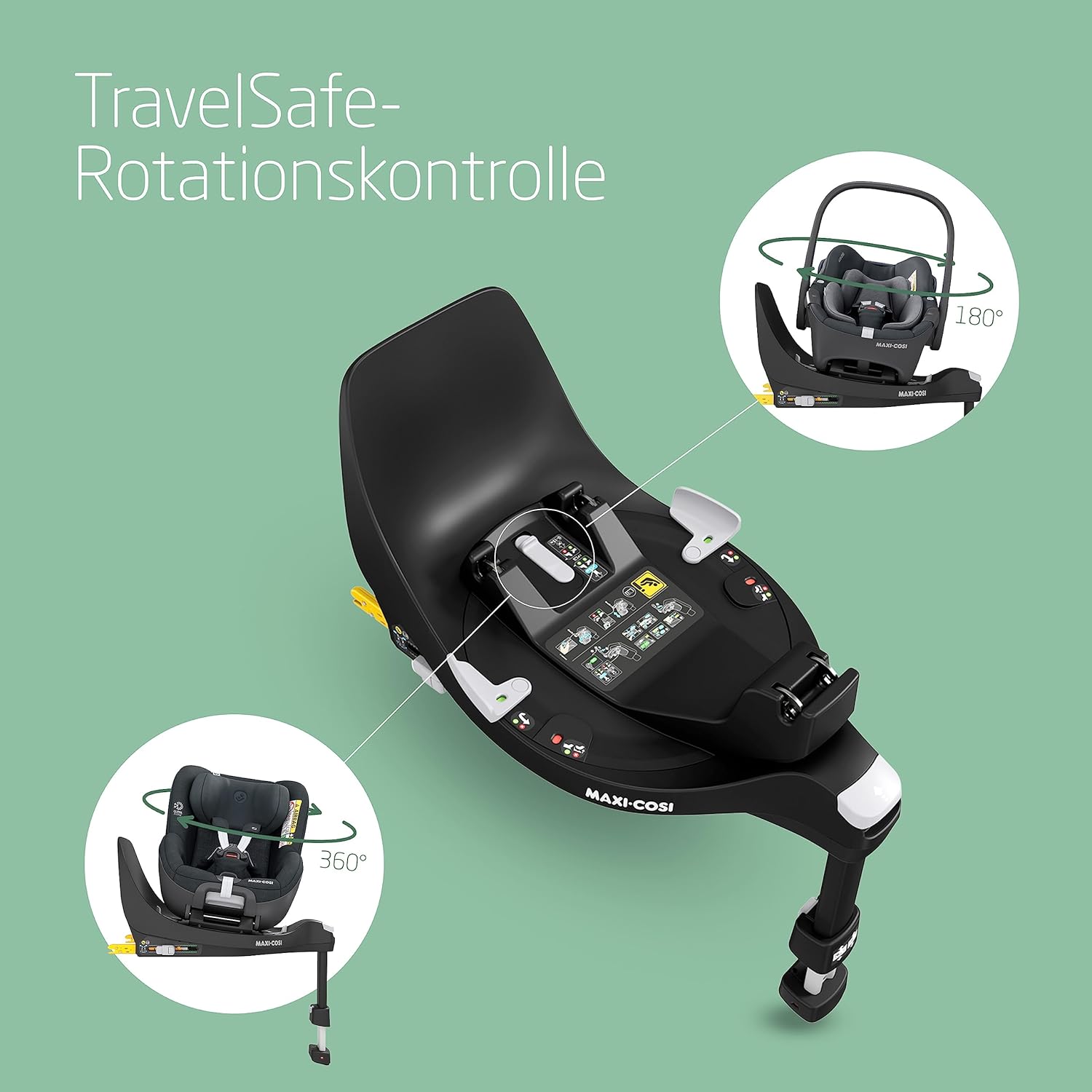 Maxi - Cosi FamilyFix 360 ISOFIX Station 40–105 cm, Drehbar, Schwarz