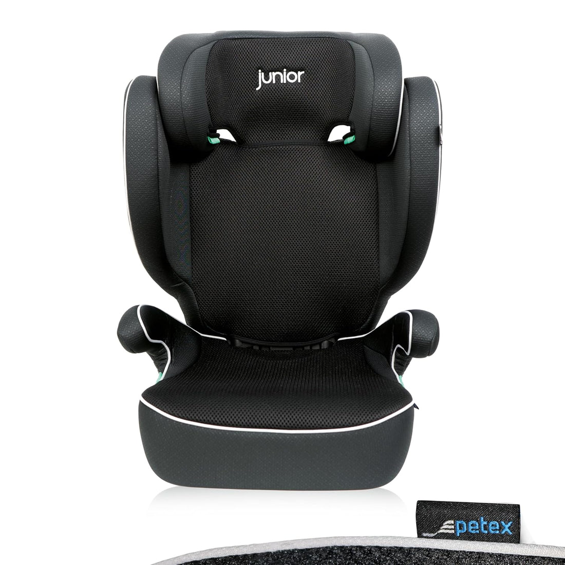 PETEX Basic Plus Kindersitz i - Size 100–150 cm, mit ISOFIX, Schwarz