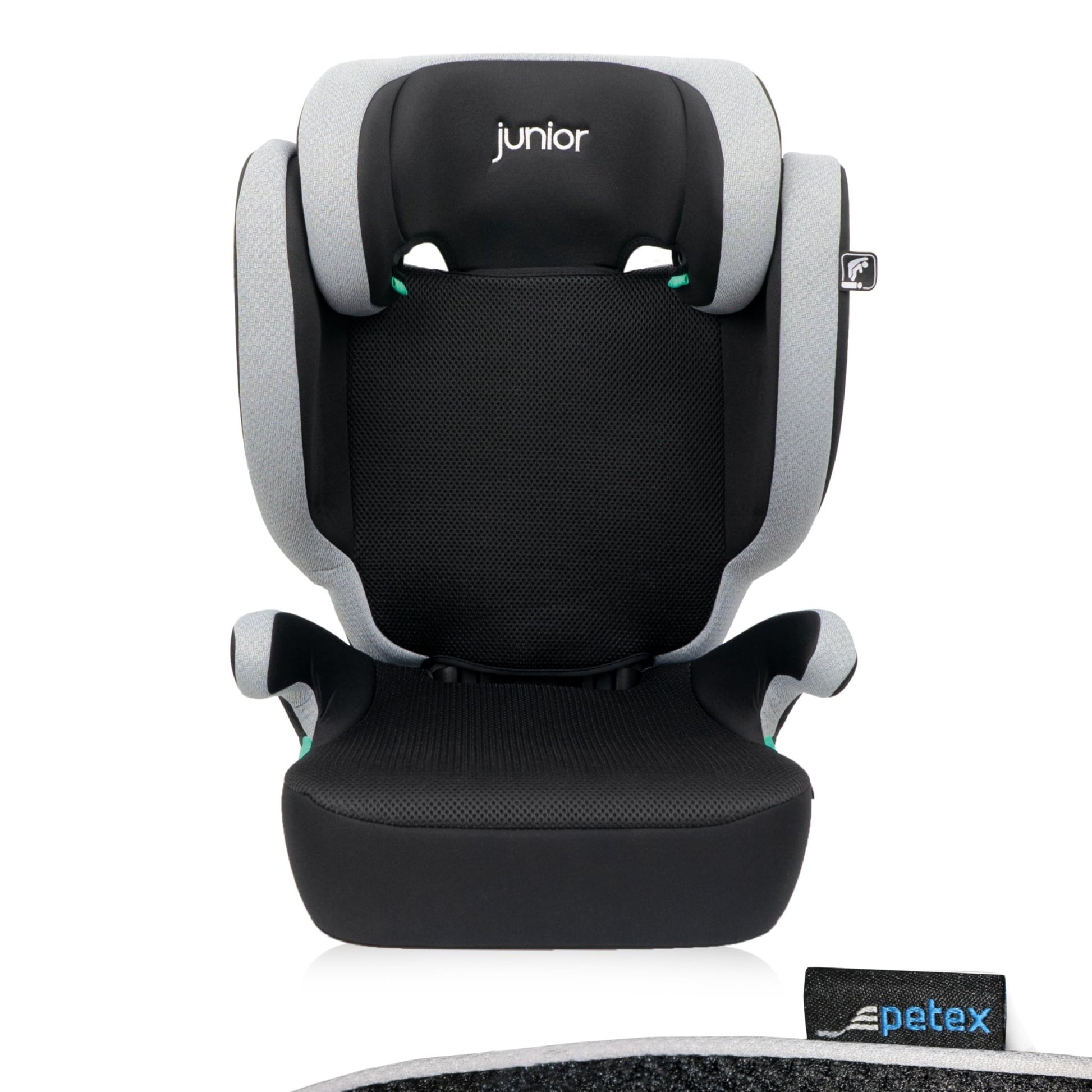 PETEX Basic Plus Kindersitz i - Size 100–150 cm, mit ISOFIX, Schwarz