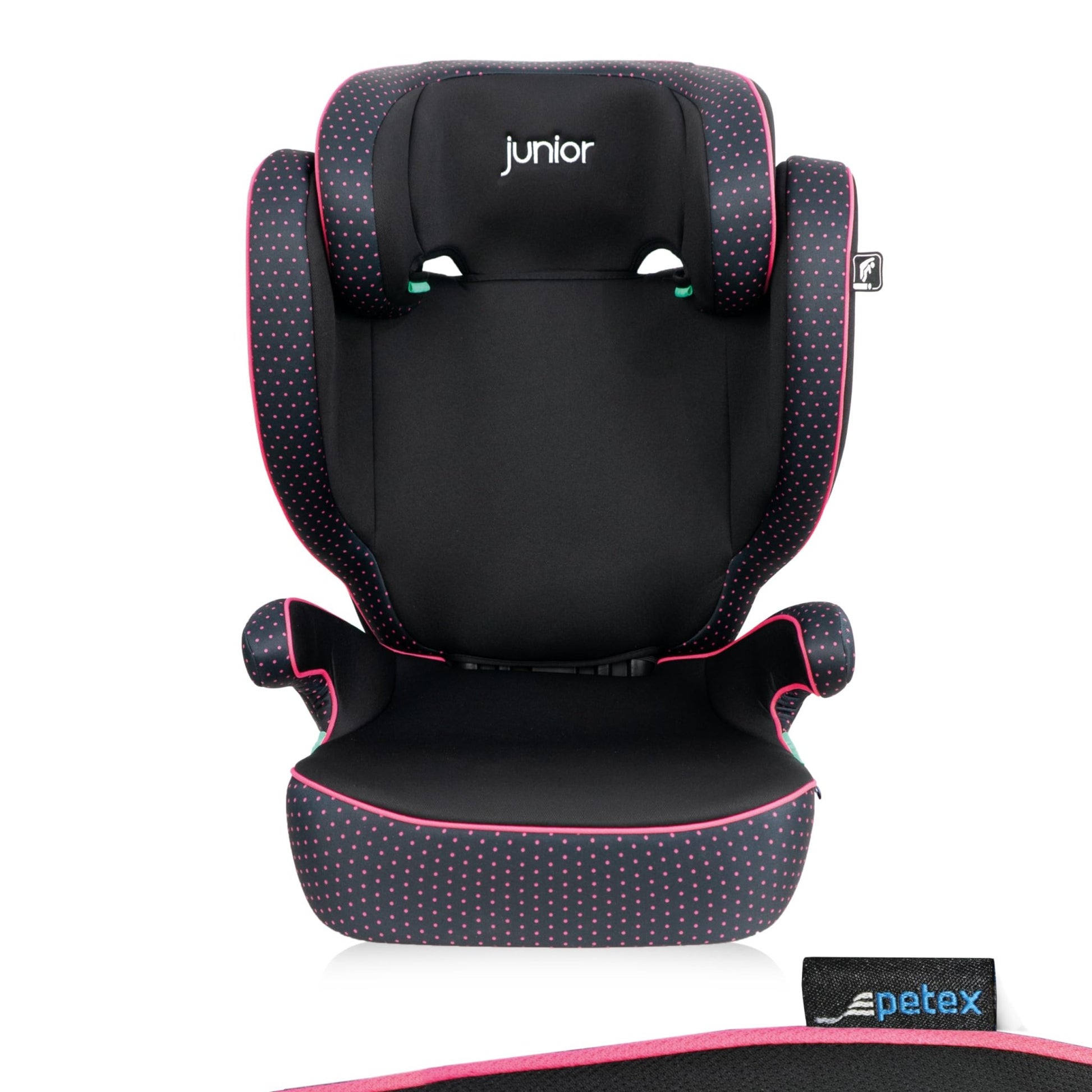 PETEX Basic Plus Kindersitz i - Size 100–150 cm, mit ISOFIX, Schwarz