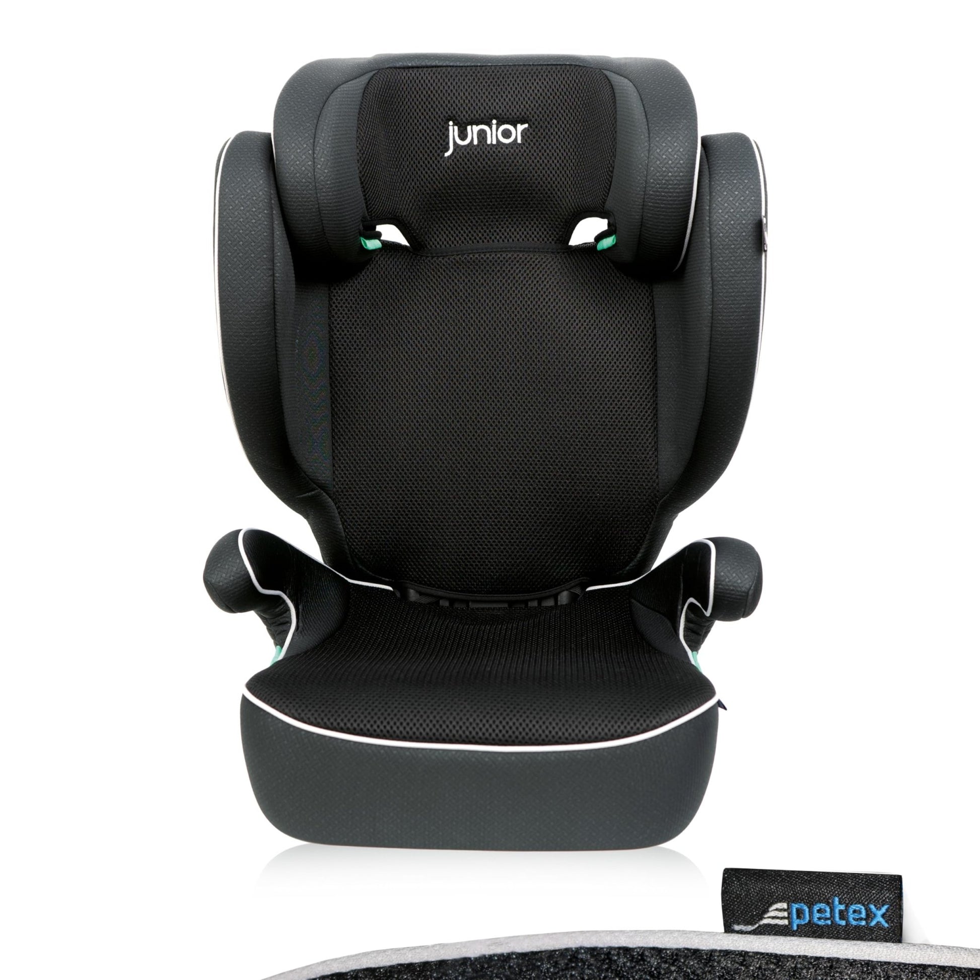 PETEX Basic Plus Kindersitz i - Size 100–150 cm, mit ISOFIX, Schwarz