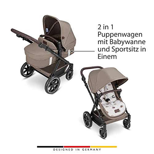 Puppenwagen ABC Design Migno 2in1 – Babywanne & Sportsitz – Cream