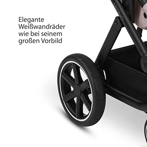 Puppenwagen ABC Design Migno Diamond 2in1 – Babywanne & Sportsitz – Berry
