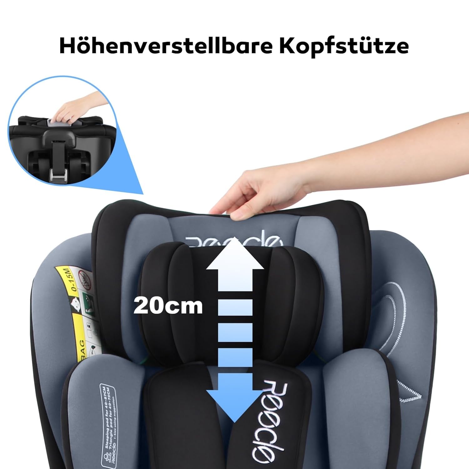 Reecle 360 Drehbar i - Size Kindersitz mit ISOFIX 40 - 150 cm (0 - 36 kg) Reboarder, ab Geburt - 12 Jahre, ECE R129
