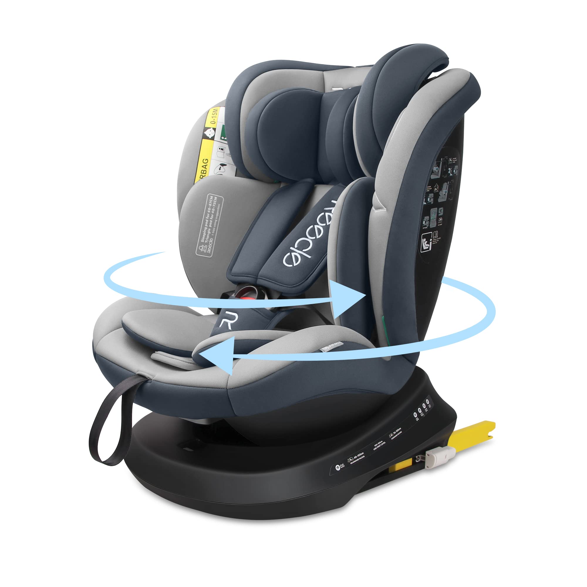 Reecle 360 Drehbar i - Size Kindersitz mit ISOFIX 40 - 150 cm (0 - 36 kg) Reboarder, ab Geburt - 12 Jahre, ECE R129