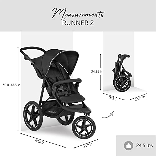 Sportbuggy Hauck Runner 2 – große Luftreifen, bis 25 kg, UV 50+ – Schwarz