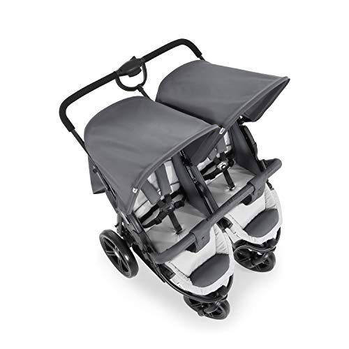 Zwillingswagen Hauck Roadster Duo SLX – bis 30 kg, kompakt faltbar – Grau Silber