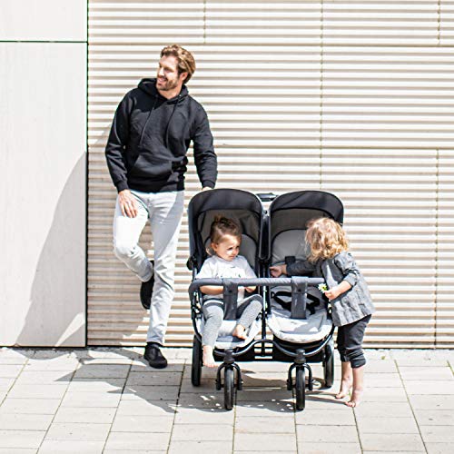 Zwillingswagen Hauck Roadster Duo SLX – bis 30 kg, kompakt faltbar – Grau Silber