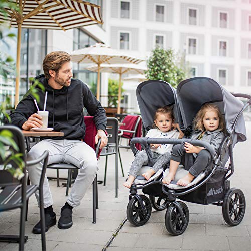 Zwillingswagen Hauck Roadster Duo SLX – bis 30 kg, kompakt faltbar – Grau Silber