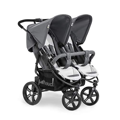 Zwillingswagen Hauck Roadster Duo SLX – bis 30 kg, kompakt faltbar – Grau Silber
