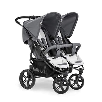 Zwillingswagen Hauck Roadster Duo SLX – bis 30 kg, kompakt faltbar – Grau Silber