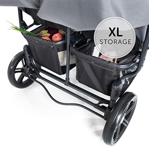Zwillingswagen Hauck Roadster Duo SLX – bis 30 kg, kompakt faltbar – Grau Silber