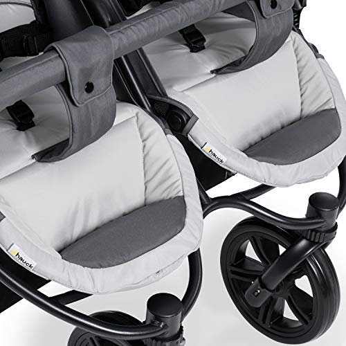 Zwillingswagen Hauck Roadster Duo SLX – bis 30 kg, kompakt faltbar – Grau Silber