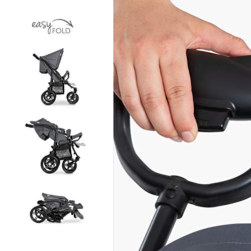 Zwillingswagen Hauck Roadster Duo SLX – bis 30 kg, kompakt faltbar – Grau Silber