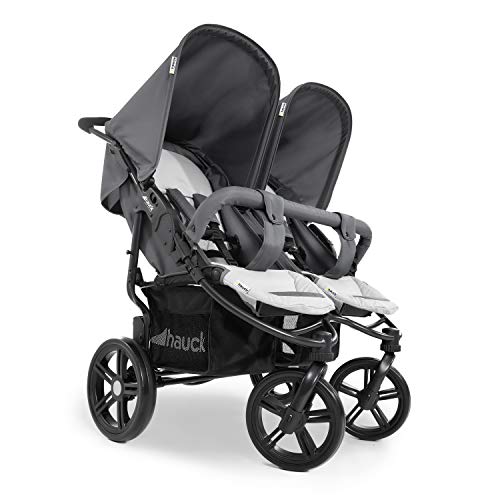Zwillingswagen Hauck Roadster Duo SLX – bis 30 kg, kompakt faltbar – Grau Silber