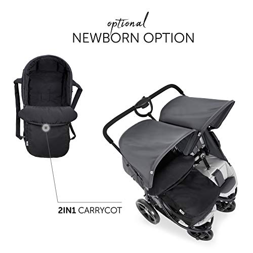 Zwillingswagen Hauck Roadster Duo SLX – bis 30 kg, kompakt faltbar – Grau Silber